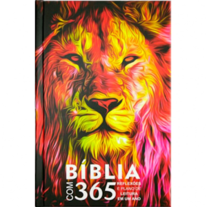 Segunda imagem do produto Bíblia com 365 Reflexões e Plano de Leitura | ARC | Hipergigante | Capa Dura Leão