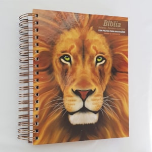 Segunda imagem do produto Bíblia com Espaço para Anotações | ARC | Letra Normal | Harpa e Abas | Leão Rosto Espiral