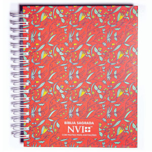 Bíblia com Espaço para Anotações | NVI | Letra Normal | Floral Salmão