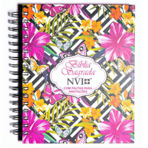 Bíblia com Espaço para Anotações | NVI | Letra Normal | Flores Hibisco