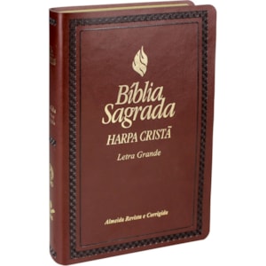 Bíblia com Harpa Cristã | Letra Grande | ARC | Couro Marrom