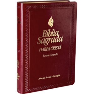 Bíblia com Harpa Cristã | Letra Grande | ARC | Couro Vinho