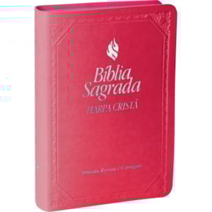 Bíblia com Harpa Cristã | Letra Maior | ARC | Couro Rosa