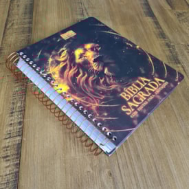 Segunda imagem do produto Bíblia com Pautas para Anotações | ARC | Harpa e Corinhos | Letra Normal | Capa Dura Espiral Leão Épico