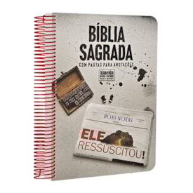 Bíblia com Pautas para Anotações | ARC | Harpa e Corinhos | Letra Normal | Capa Dura Espiral Ressuscitou