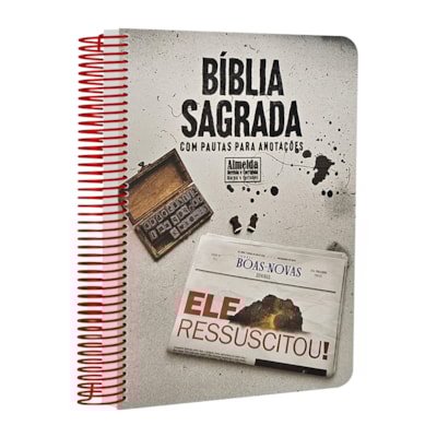 Bíblia com Pautas para Anotações | ARC | Harpa e Corinhos | Letra Normal | Capa Dura Espiral Ressuscitou