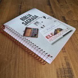 Segunda imagem do produto Bíblia com Pautas para Anotações | ARC | Harpa e Corinhos | Letra Normal | Capa Dura Espiral Ressuscitou