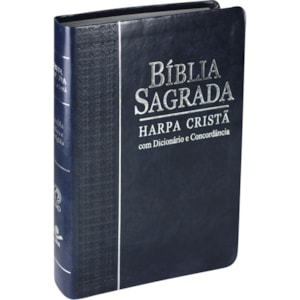 Bíblia Concordância, Dicionário e Harpa Cristã | Letra Grande | ARC | Capa Azul c/ índice