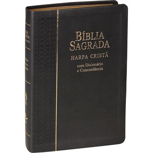 Bíblia Concordância, Dicionário e Harpa Cristã | Letra Grande | ARC | Preta Luxo | c/ Índice