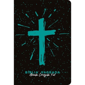 Bíblia Cruz Azul Tiffany | ACF | Letra Grande | Capa Dura Soft Touch