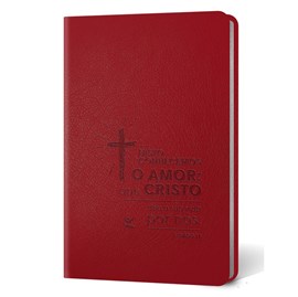 Bíblia Cruz | Letra Normal | AEC | Capa PU Vermelho Luxo