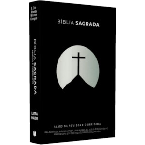 Bíblia Cruz Preta | ARC | Letra Maior | Harpa e Corinhos | Capa Brochura
