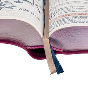 Bíblia da Mulher Compacta | ARC | Letra Normal | Capa Luxo Rosa Tulipa