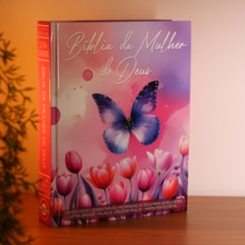 Segunda imagem do produto Bíblia da Mulher de Deus | ARC | Harpa Pentecostal | Letra Grande | Capa Dura Borboleta
