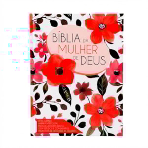 Bíblia da Mulher de Deus | ARC | Harpa Pentecostal | Letra Grande | Capa Dura Flores Vermelhas