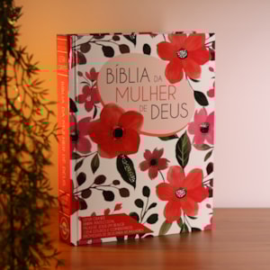 Segunda imagem do produto Bíblia da Mulher de Deus | ARC | Harpa Pentecostal | Letra Grande | Capa Dura Flores Vermelhas