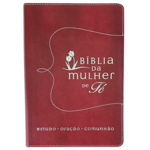 Bíblia da Mulher de Fé | Letra Normal | Capa Couro Vermelha