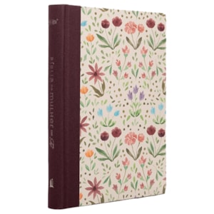 Bíblia da Mulher de Fé | NVI | Letra Grande | Capa Dura | Tecido Vinho Aquarela