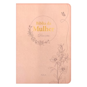 Segunda imagem do produto Bíblia da Mulher Deus e Elas | NAA | Capa Couro Soft Champagne