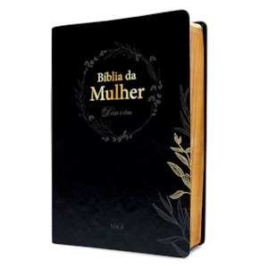 Bíblia da Mulher Deus e Elas | NAA | Capa Couro Soft Preta
