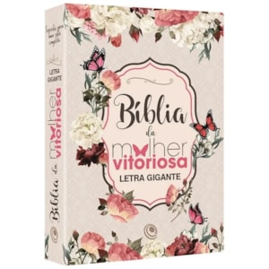 Bíblia da Mulher Vitoriosa | Letra Gigante | ARC | Capa Luxo Floral Bege