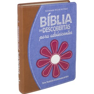 Bíblia das Descobertas Para Adolescentes | NTLH Letra Normal | Capa Couro Jeans Flores
