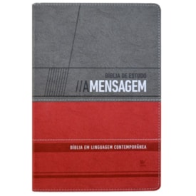 Bíblia de Estudo - A Mensagem | Letra Normal | Vermelha e Cinza