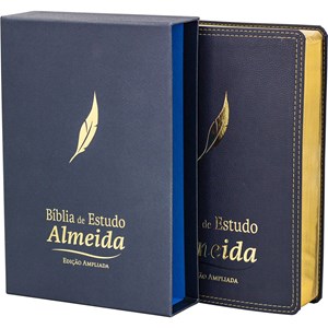 Bíblia de Estudo Almeida | NAA | Capa Luxo Azul