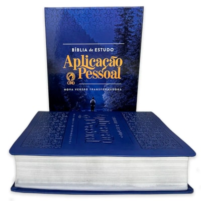 Segunda imagem do produto Bíblia de Estudo Aplicação Pessoal | NVT | Letra Grande | Luxo Azul