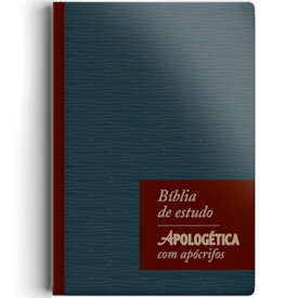 Bíblia de Estudo| Apologética com Apócrifos | Capa Luxo Azul e Marrom