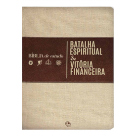 Segunda imagem do produto Bíblia de Estudo | Batalha Espiritual e Vitória Financeira | ARC | Capa Luxo Bege