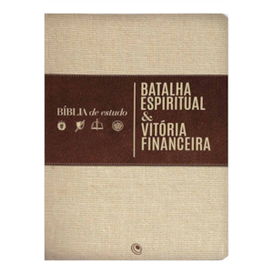 Segunda imagem do produto Bíblia de Estudo | Batalha Espiritual e Vitória Financeira | ARC | Capa Luxo Bege