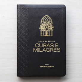 Segunda imagem do produto Bíblia de Estudo Cura e Milagres | KJA | Capa Luxo Nobre Preta