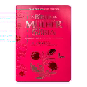 Bíblia de Estudo da Mulher Sábia | ARC | Harpa Avivada | Capa Rosas Pink