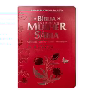 Bíblia de Estudo da Mulher Sábia | ARC | Harpa Avivada | Capa Rosas Vermelha