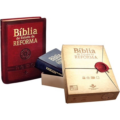 Bíblia de Estudo da Reforma | Letra Normal | ARA | Capa Couro Vinho Luxo | c/ Índice