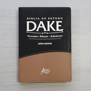 Segunda imagem do produto Bíblia de Estudo Dake | Letra Grande | Capa Luxo Preta e Caramelo