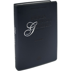 Bíblia de Estudo de Genebra | Letra Grande | ARA | Capa Luxo Azul Escuro