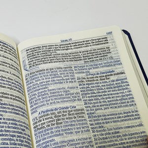 Bíblia de Estudo do Homem Sábio | ARC | Letra Gigante | C/ Harpa e Corinhos | Capa Luxo Azul Claro e Escuro