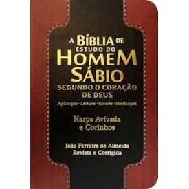 Bíblia de Estudo do Homem Sábio | ARC | Letra Gigante | C/ Harpa e Corinhos | Capa Luxo Bordô e Preto