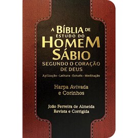 Bíblia de Estudo do Homem Sábio | ARC | Letra Gigante | C/ Harpa e Corinhos | Capa Luxo Bordô e Preto