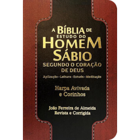 Segunda imagem do produto Bíblia de Estudo do Homem Sábio | ARC | Letra Gigante | C/ Harpa e Corinhos | Capa Luxo Bordô e Preto