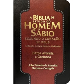 Bíblia de Estudo do Homem Sábio | ARC | Letra Gigante | C/ Harpa e Corinhos | Capa Luxo Preto e Bordô