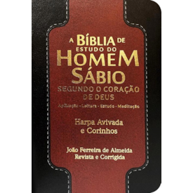 Segunda imagem do produto Bíblia de Estudo do Homem Sábio | ARC | Letra Gigante | C/ Harpa e Corinhos | Capa Luxo Preto e Bordô