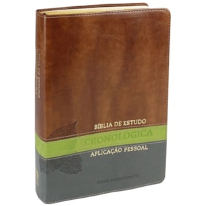 Bíblia de Estudo em Ordem Cronológica Aplicação Pessoal | ARC | Letra Normal | Capa Marrom/Verde Luxo