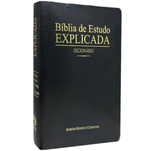 Bíblia de Estudo Explicada | ARC | Dicionário | Capa Preta Forro