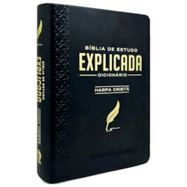 Bíblia de Estudo Explicada | ARC | Letra Média | Luxo Harpa Cristã Preta