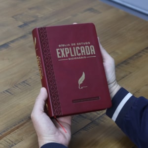 Segunda imagem do produto Bíblia de Estudo Explicada | ARC | Letra Média | Luxo Vinho