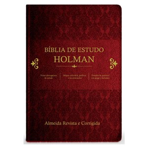 Bíblia de Estudo Holman | ARC | Capa Vinho Luxo