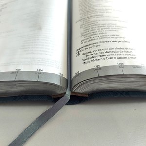 Bíblia de Estudo Integrada | NVI | Letra Normal | Capa Luxo Cinza e Azul
